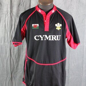 Team Wales Rugby Jersey (Retro) - Away Black Jersey by Manav - Men's XL
